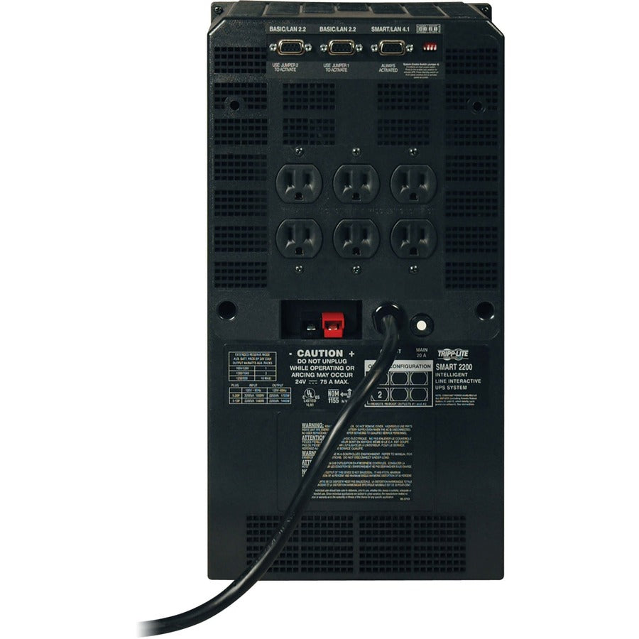 Eaton Tripp Lite Series SmartPro 120V 2.2kVA 1.7kW Line-Interactive UPS, Tower, Extended run, 3 DB9 ports — SMART2200NET