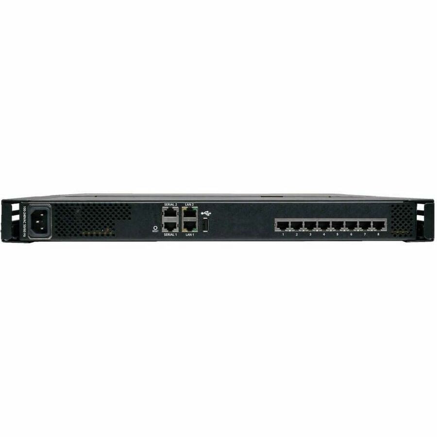 Eaton Tripp Lite Series NetCommander 8-Port Cat5 KVM over IP Switch - 19 in. LCD, 1 Remote + 1 Local User, 1U Rack-Mount, TAA — B070-008-19-IP