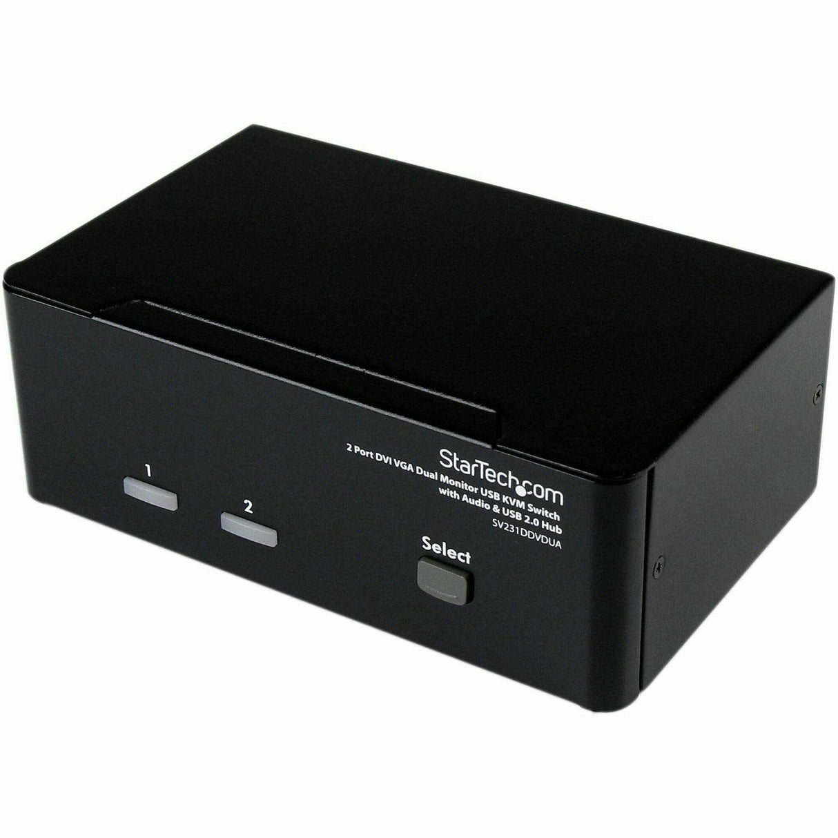 StarTech.com 2 Port DVI VGA Dual Monitor KVM Switch USB with Audio & USB 2.0 Hub — SV231DDVDUA