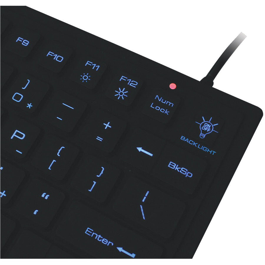 SIIG Industrial/Medical Grade Washable Backlit Keyboard with Pointing Device — JK-US0911-S1