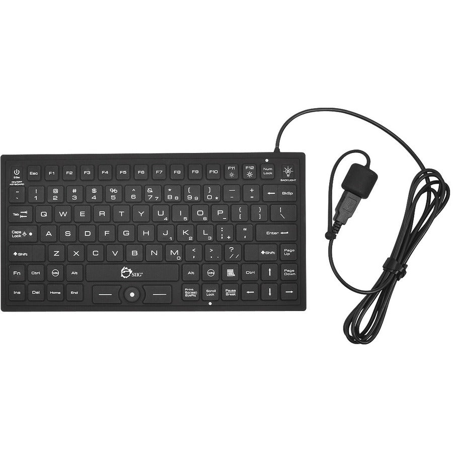 SIIG Industrial/Medical Grade Washable Backlit Keyboard with Pointing Device — JK-US0911-S1