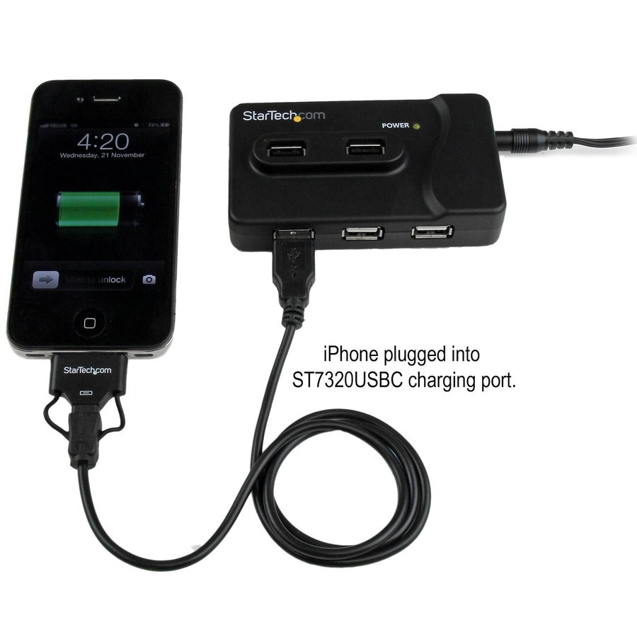 StarTech.com 6 Port USB 3.0 / USB 2.0 Combo Hub with 2A Charging Port â€" 2x USB 3.0 & 4x USB 2.0 — ST7320USBC