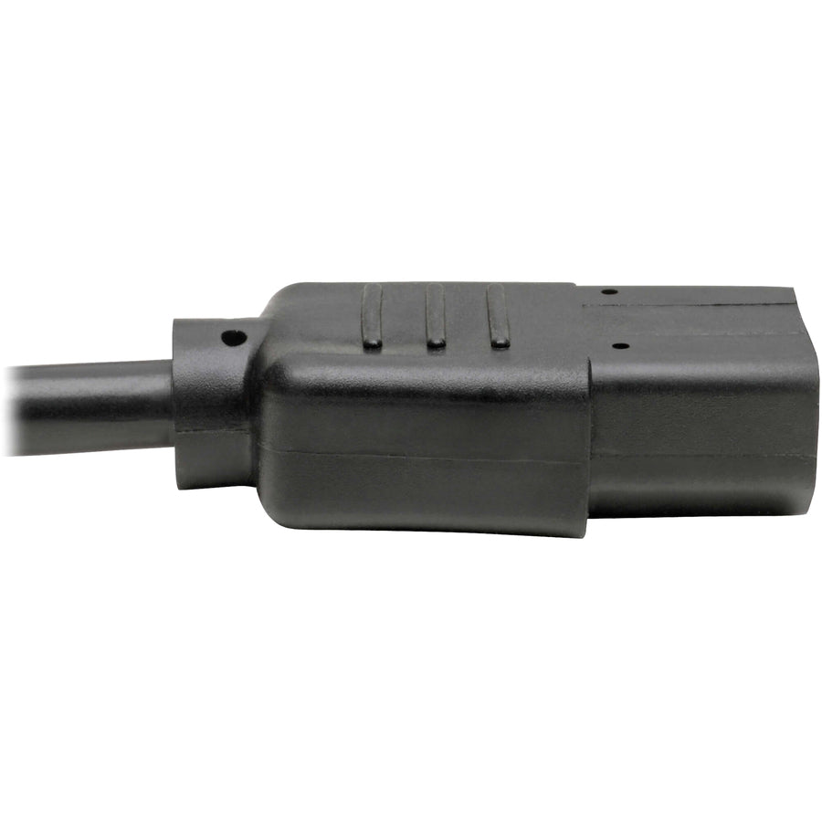 Eaton Tripp Lite Series Power Cord Splitter, C14 to 2xC13 PDU Style - 10A, 250V, 18 AWG, 18-in. (45.72 cm), Black — P004-18N-2C13