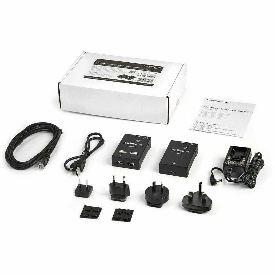 StarTech.com 4 Port USB 2.0-Over-Cat5-or-Cat6 Extender - up to 130ft (40m) — USB2004EXTV