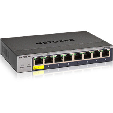 Netgear 8-Port Gigabit Ethernet Smart Managed Pro Switches with Cloud Management — GS108T-300NAS