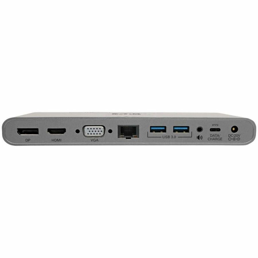 Eaton Tripp Lite Series USB-C Dock, Triple Display - 4K HDMI/DisplayPort, VGA, USB 3.x (5Gbps), USB-A/C Hub Ports, GbE, 100W PD Charging - Thunderbolt 3, Silver — U442-DOCK4-S
