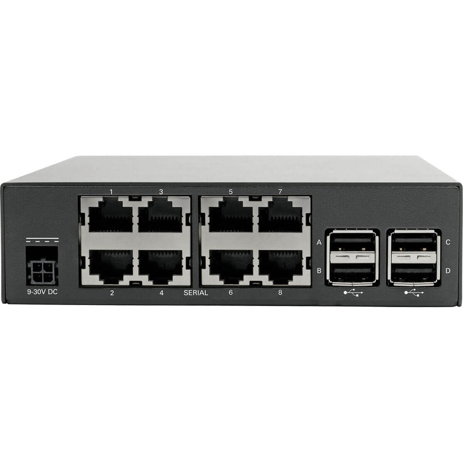 Eaton Tripp Lite Series 8-Port Console Server with Dual GbE NIC, 4Gb Flash and 4 USB Ports — B093-008-2E4U