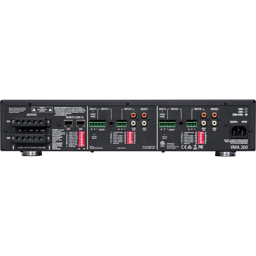 JBL Commercial VMA 260 Amplifier - 120 W RMS - 2 Channel - Black — NVMA260-0-US
