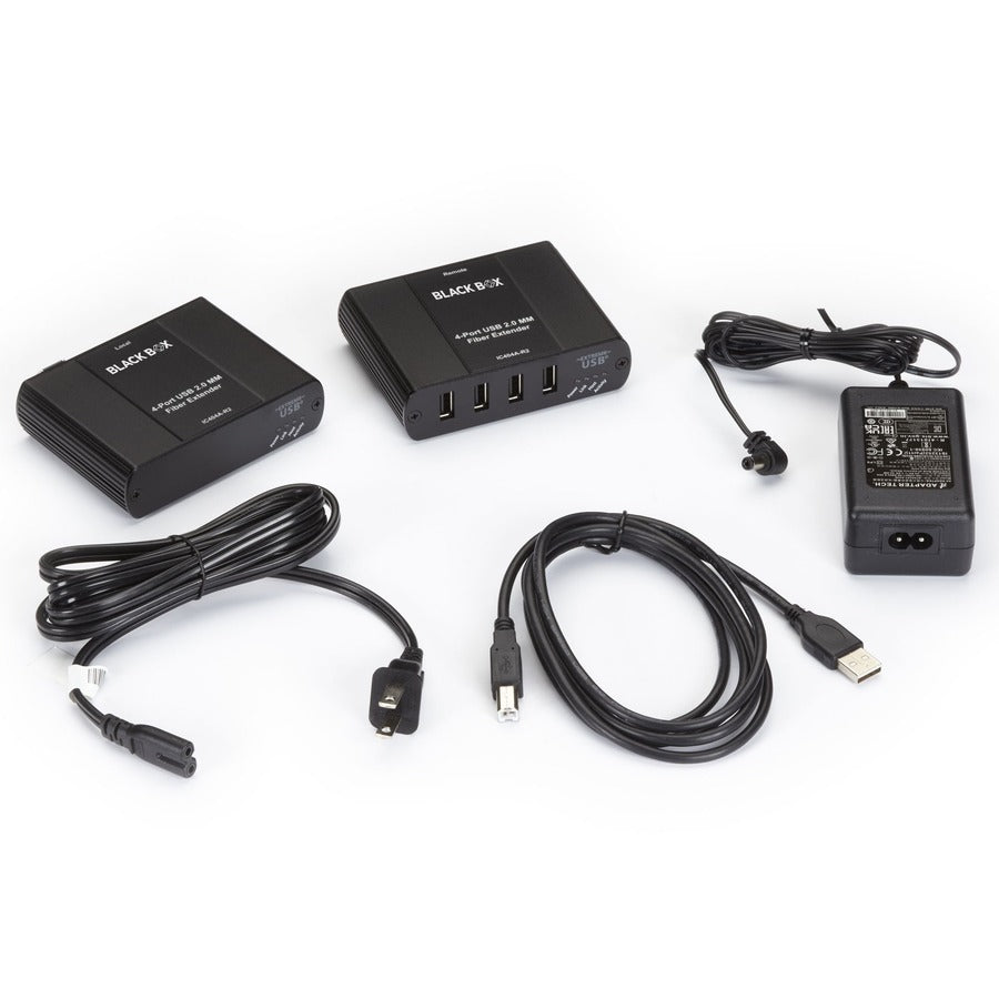 Black Box USB 2.0 Extender - Multimode Fiber, 4-Port — IC404A-R2