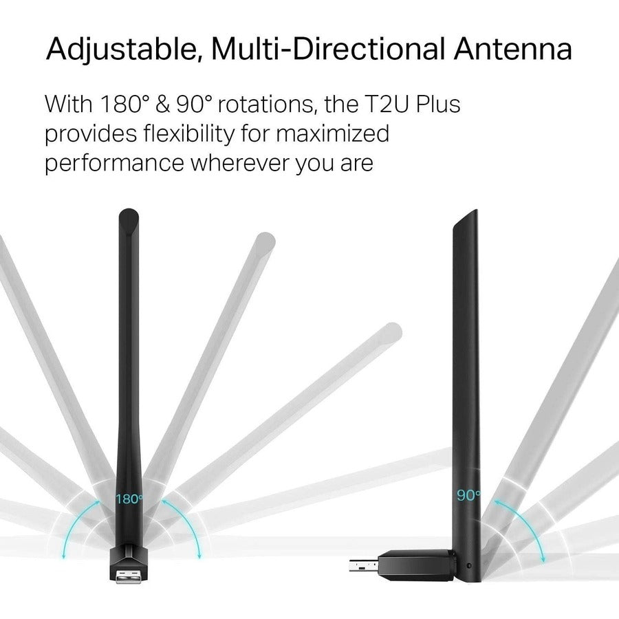 TP-Link Archer T2U Plus - IEEE 802.11ac Dual Band Wi-Fi Adapter for Desktop/Notebook — Archer T2U Plus