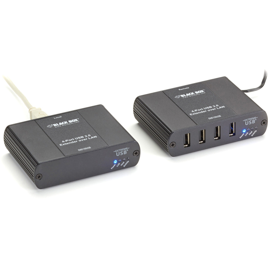 Black Box KVM-over-IP Switchable Extender Kit - LAN, 4-Port, 100m — EMD100USB