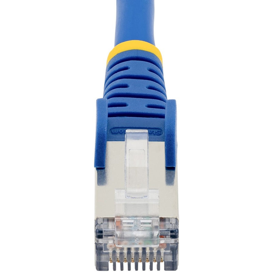 StarTech.com 3ft CAT6a Ethernet Cable, Blue Low Smoke Zero Halogen (LSZH) 10 GbE 100W PoE S/FTP Snagless RJ-45 Network Patch Cord — NLBL-3F-CAT6A-PATCH