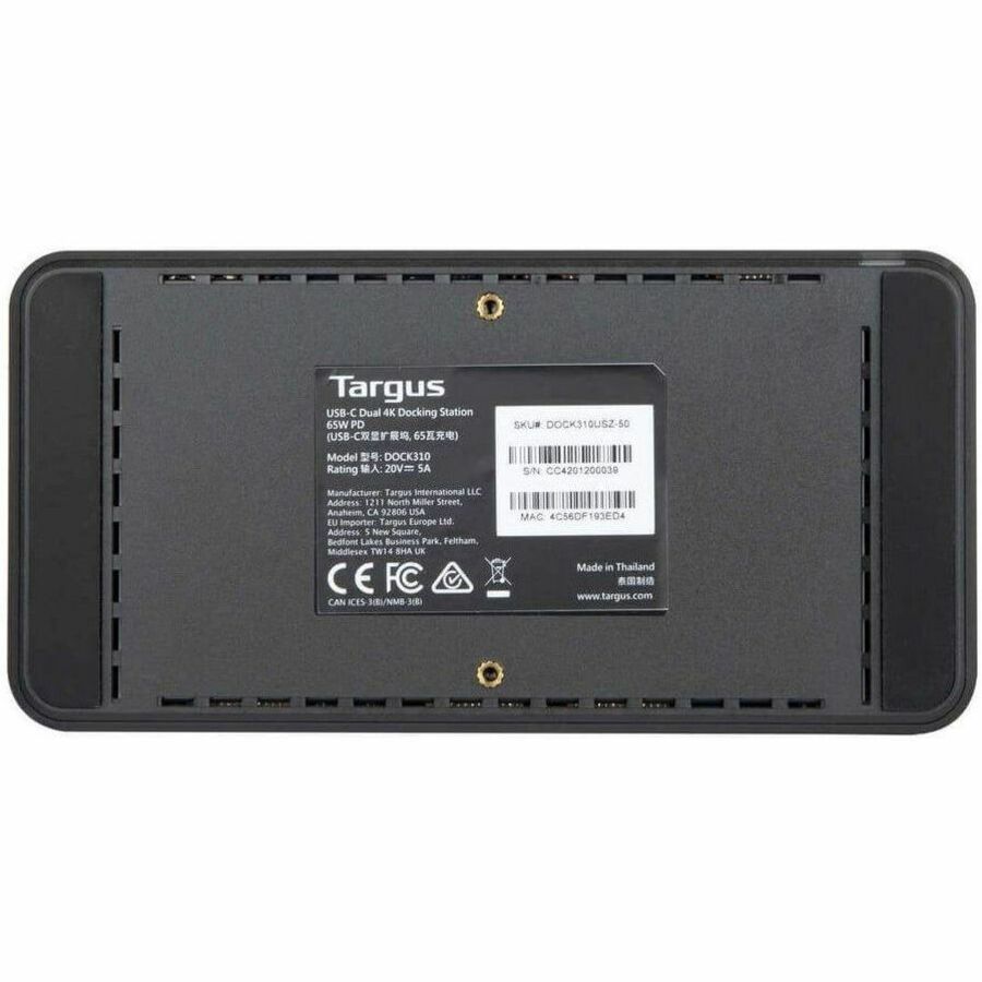 Targus Universal USB-C DV4K Docking Station with 65W Power Delivery — DOCK310USZ