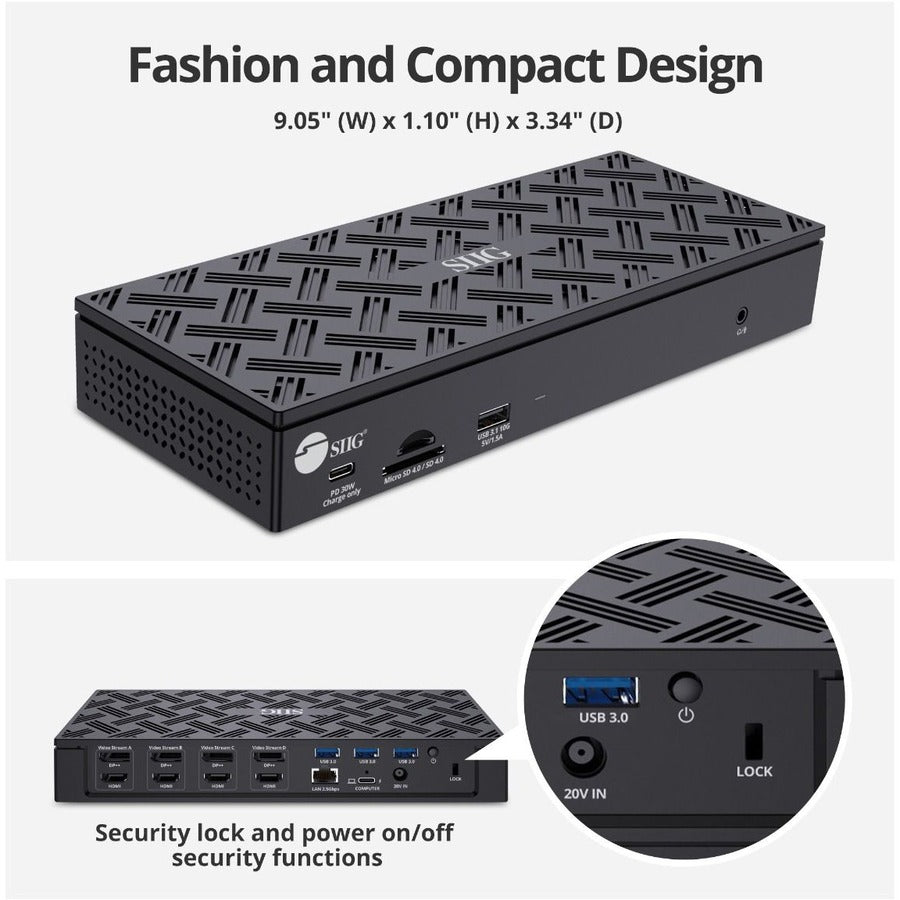 SIIG USB-C Quad Hybrid 4K Video Docking Station with 100W PD — JU-DK0Q11-S1