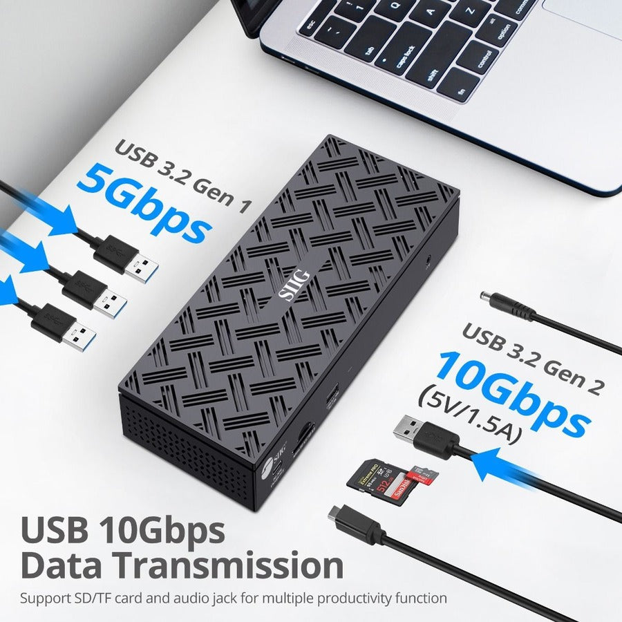SIIG USB-C Quad Hybrid 4K Video Docking Station with 100W PD — JU-DK0Q11-S1