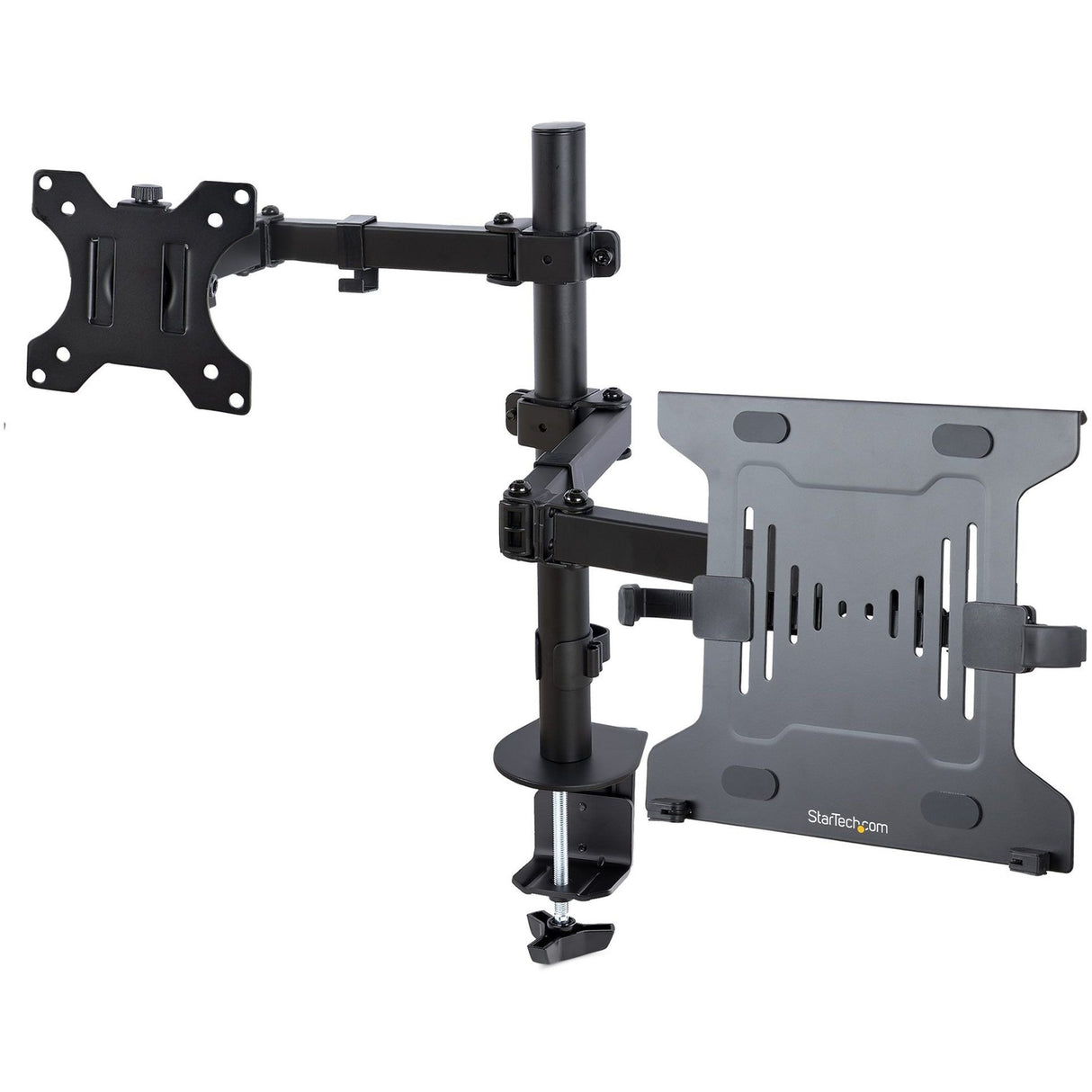 StarTech.com Monitor Arm with VESA Laptop Tray, For a Laptop & Single Display up to 32" (17.6lb/8kg), Adjustable Desk Laptop Arm Mount — A2-LAPTOP-DESK-MOUNT
