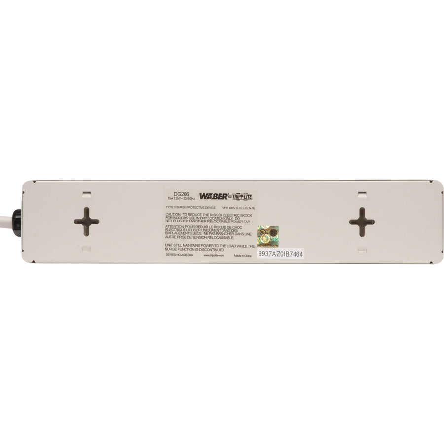 Eaton Tripp Lite Series Industrial Surge Protector, 6-Outlet, 6 ft. (1.8 m) Cord, 1050 Joules — DG206