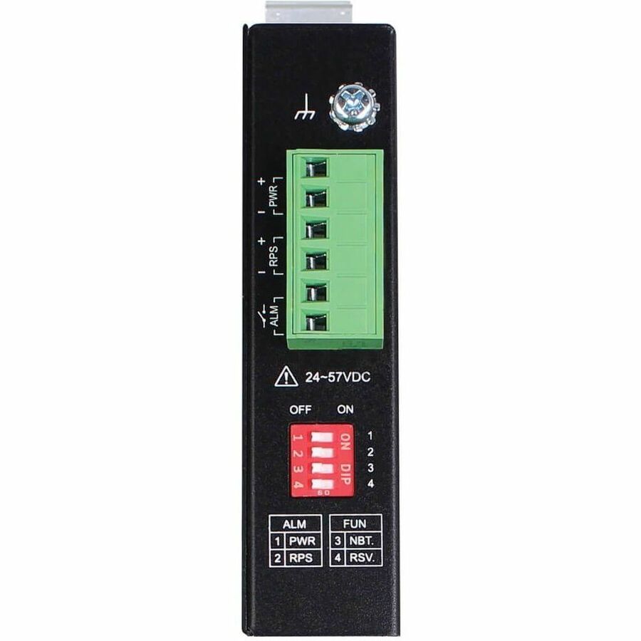Eaton Tripp Lite Series Industrial Gigabit Ethernet PoE injector, 90W PoE++, 802.3bt, Midspan, -40? to +75?, IP30 housing, Dual 24-57VDC, DIN rail, 1 Port, TAA — NPOEI-90W-1G