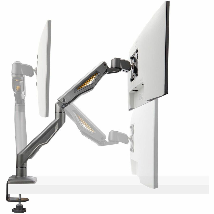 StarTech.com Desk Mount Monitor Arm, Up To 32" Display, Max 22lb/10kg, VESA, C-Clamp, Fully Articulating, Mechanical Spring, TAA-Compliant — H1M1AG2-MONITOR-ARM