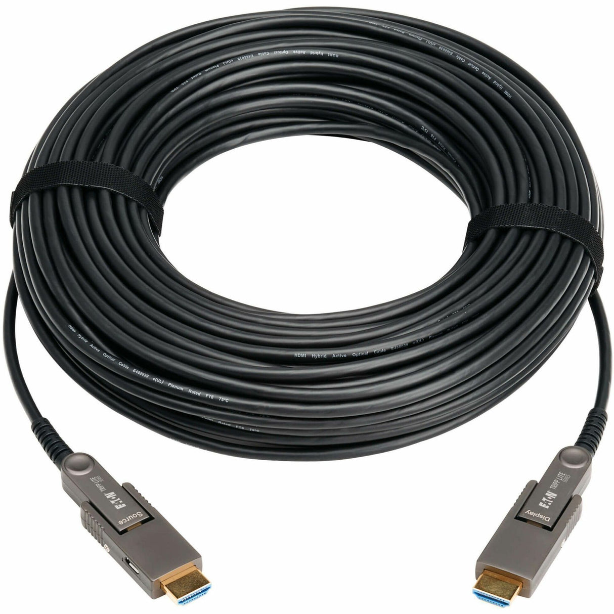 Eaton Tripp Lite Series 8K HDMI Fiber Active Optical Cable (AOC) with Detachable Connectors (M/M) - 8K UHD @ 60 Hz, HDR, HDCP 2.3, Black, 40 m (131 ft.) — P568FMM-40M-8K6