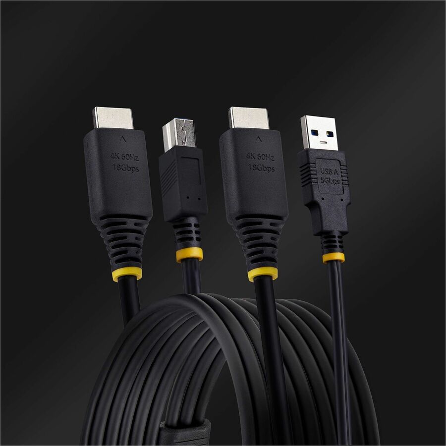 StarTech.com 10ft (3m) HDMI and USB 5Gbps KVM Cable, Up to 4K 60Hz, HDMI 2.0 and USB Combo Cable for KVM Switch — HU12210-KVM-CABLE
