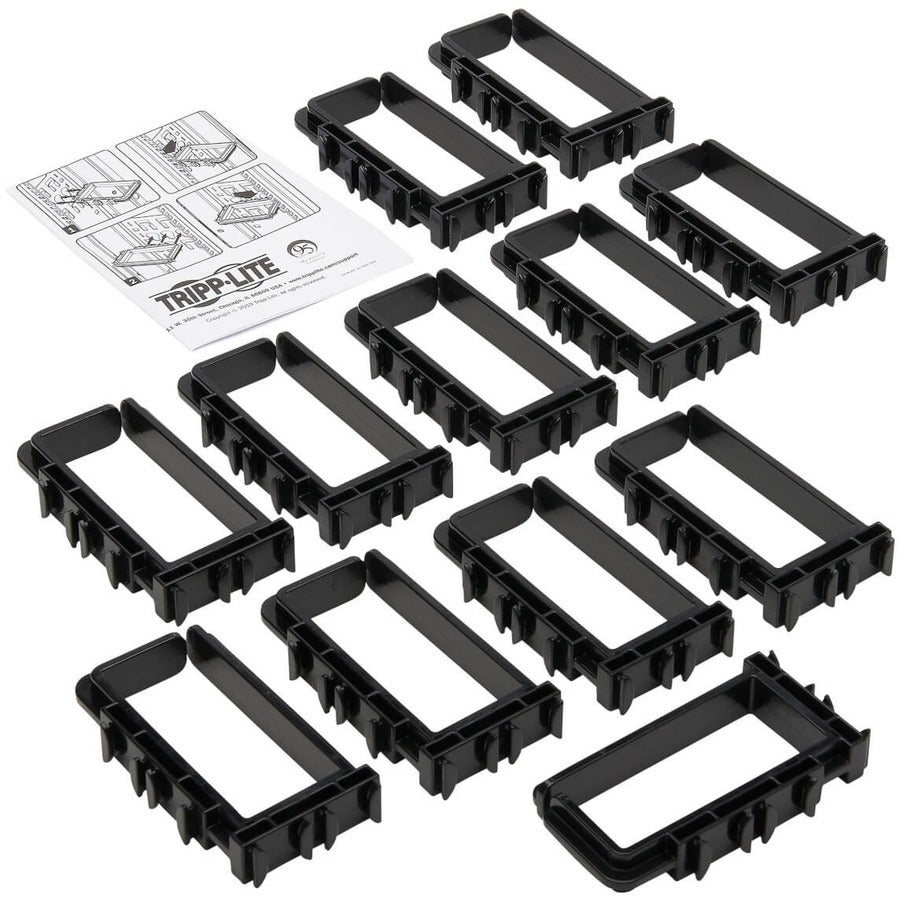 Eaton Tripp Lite Series Cable Management Rings for Rack Enclosures - Button Mount, Small, 2 x 4 in., 12 Pack — SRCABLERINGSM
