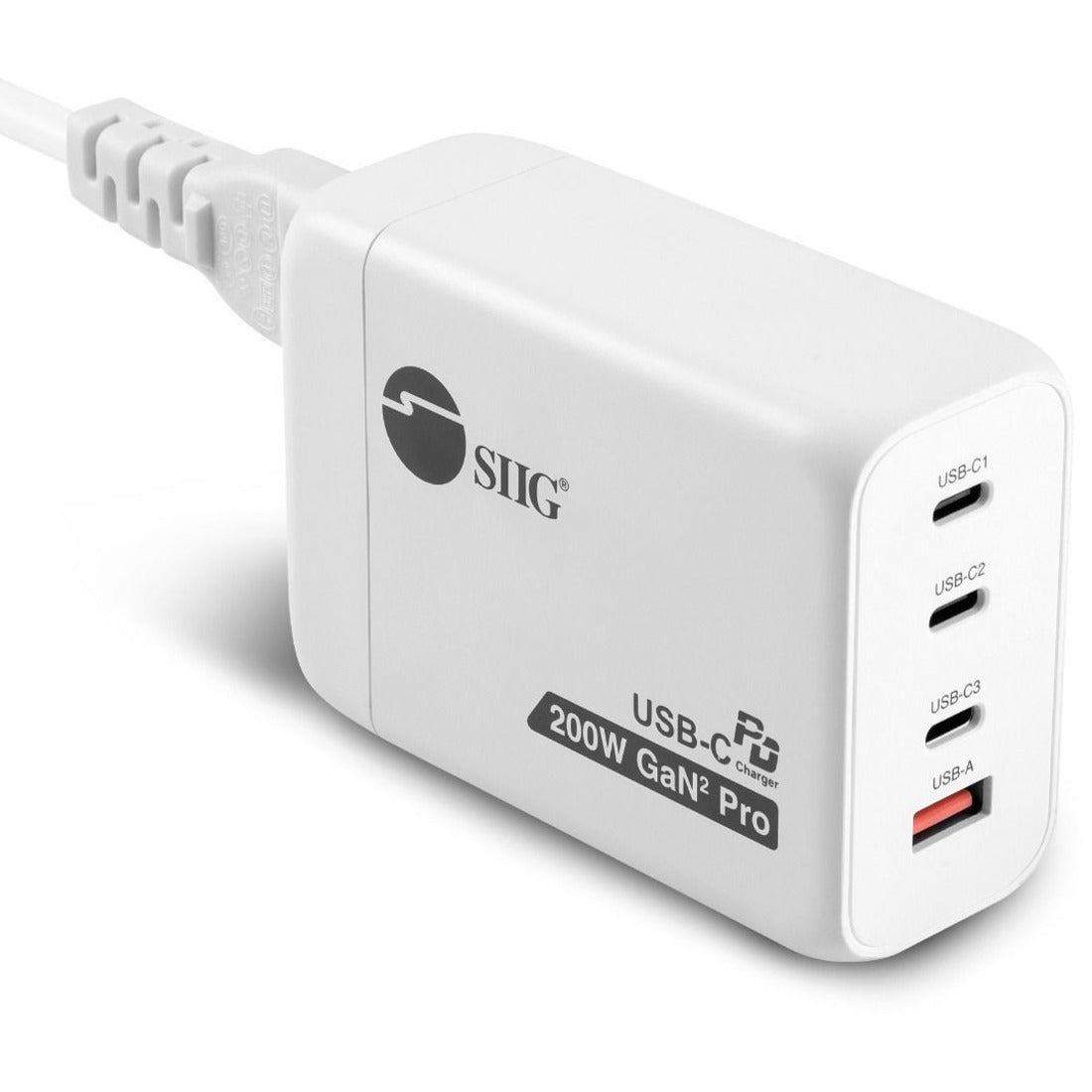 SIIG 200W GaN PD Combo Charger - 3C1A — AC-PW1V11-S1