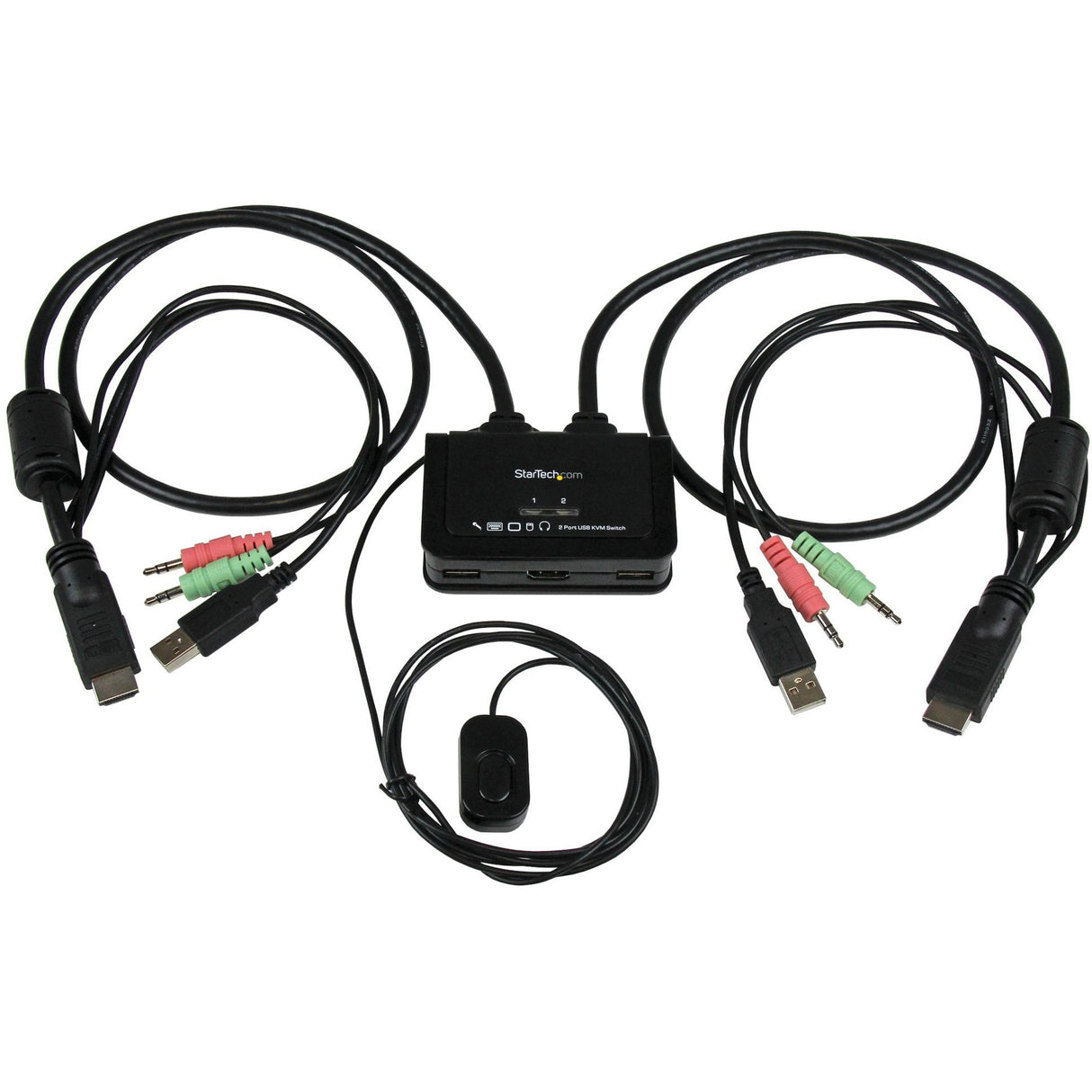 StarTech.com 2 Port USB HDMI Cable KVM Switch with Audio and Remote Switch? USB Powered — SV211HDUA
