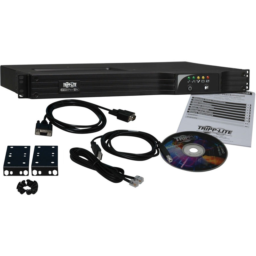 Eaton Tripp Lite Series TAA SmartPro 120V 1kVA 800W Line-Interactive Sine Wave UPS, 1U Rack/Vertical, Network Card Options, USB, 6 Outlets — SM1000RM1UTAA