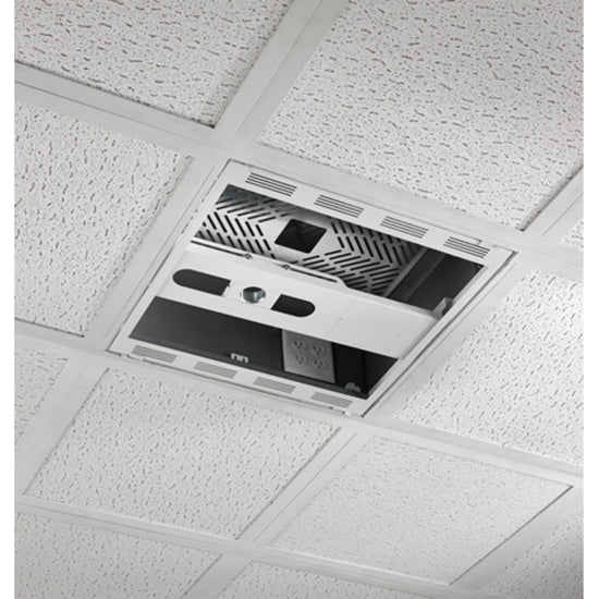 Chief 2" x 2" Suspended Ceiling Storage Box with Column Drop - White — CMS492C