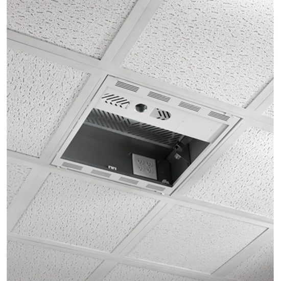 Chief 2" x 2" Suspended Ceiling Storage Box with Column Drop - White — CMS492C