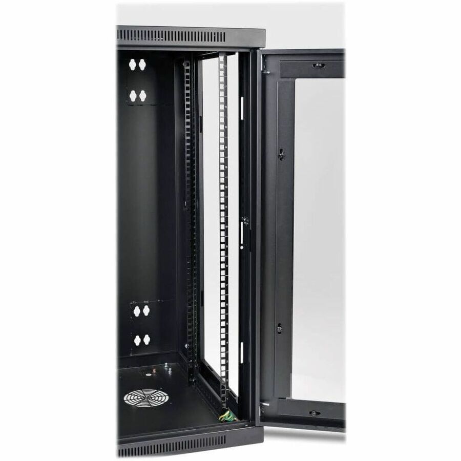 Eaton Tripp Lite Series SmartRack 18U Low-Profile Switch-Depth Wall-Mount Half-Height Rack Enclosure, Clear Acrylic Window, Hinged Back — SRW18USG
