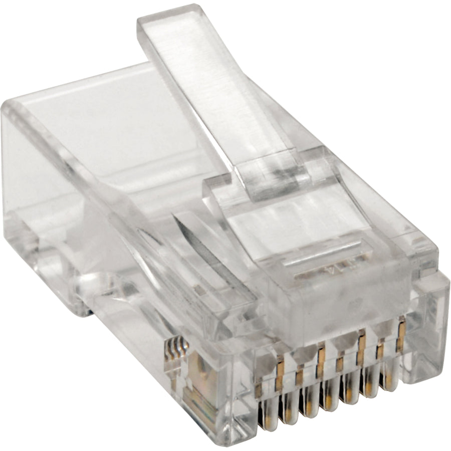 Eaton Tripp Lite Series Cat6 RJ45 Modular Plug for Round Stranded UTP Conductor 4-Pair, 100 Pack — N230-100-STR