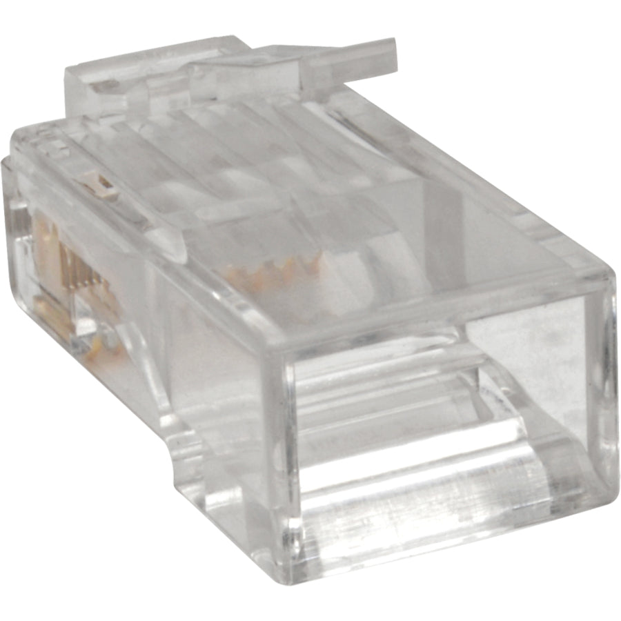 Eaton Tripp Lite Series Cat6 RJ45 Modular Plug for Round Stranded UTP Conductor 4-Pair, 100 Pack — N230-100-STR