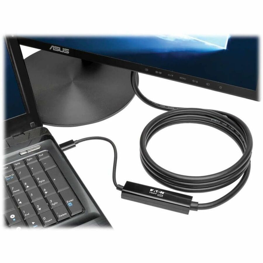 Eaton Tripp Lite Series USB-C to DVI Active Adapter Cable (M/M), Black, 6 ft. (1.8 m) — U444-006-D