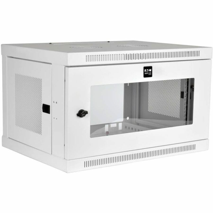 Eaton Tripp Lite Series SmartRack 6U Low-Profile Switch-Depth Wall-Mount Mini Rack Enclosure, Clear Acrylic Window, White — SRW6UWG