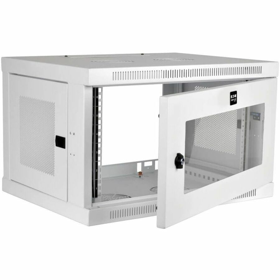 Eaton Tripp Lite Series SmartRack 6U Low-Profile Switch-Depth Wall-Mount Mini Rack Enclosure, Clear Acrylic Window, White — SRW6UWG