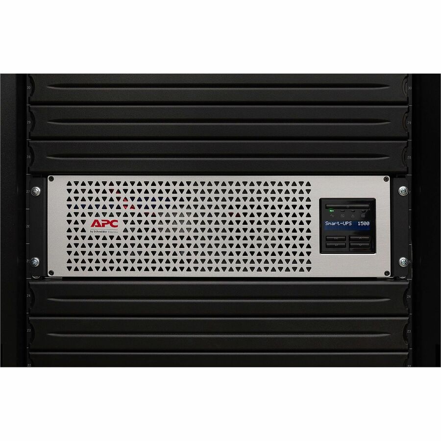 APC Smart-UPS, Line Interactive, 1500VA, Lithium-ion, Rackmount 3U, 120V, 6x NEMA 5-15R outlets, SmartConnect Port+Network Card, Short Depth, AVR, LCD — SMTL1500RM3UCNC