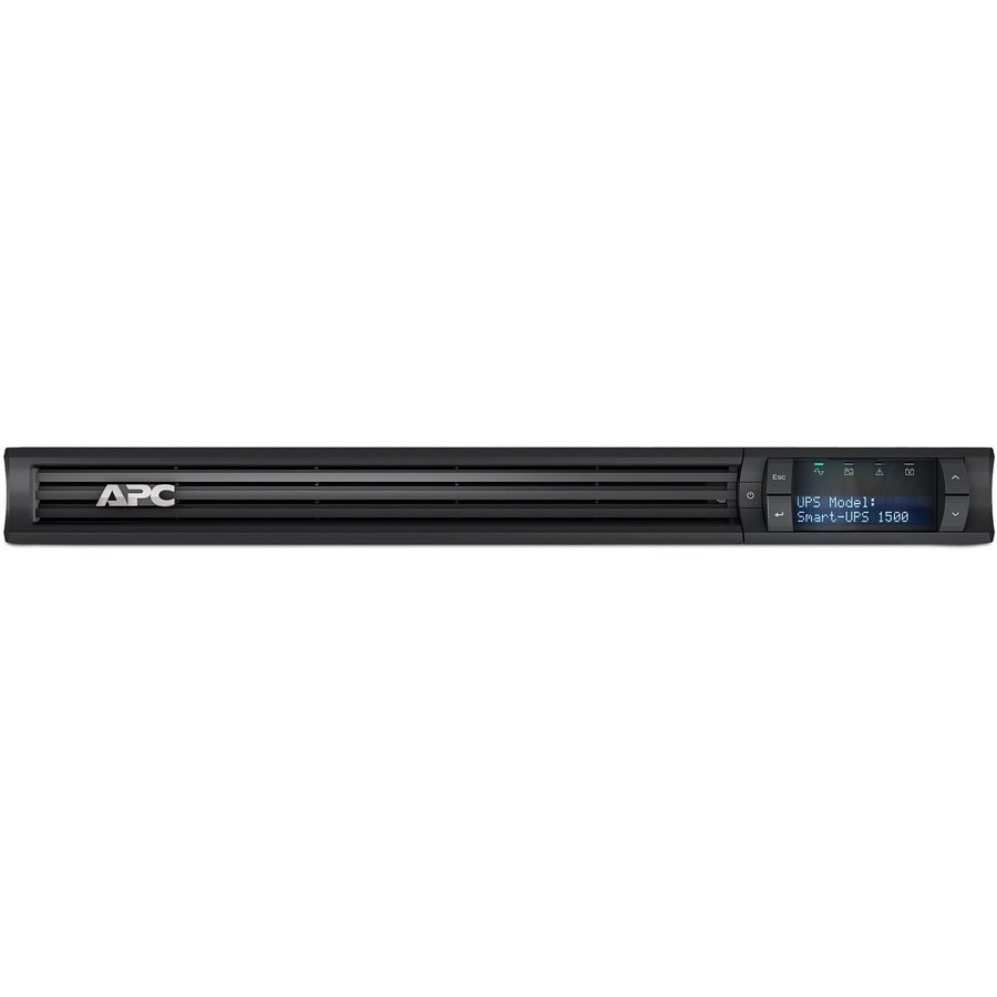 APC Smart-UPS, Line Interactive, 1500VA, Rackmount 1U, 120V, 4x NEMA 5-15R outlets, SmartConnect Port+SmartSlot, AVR, LCD — SMT1500RM1UC