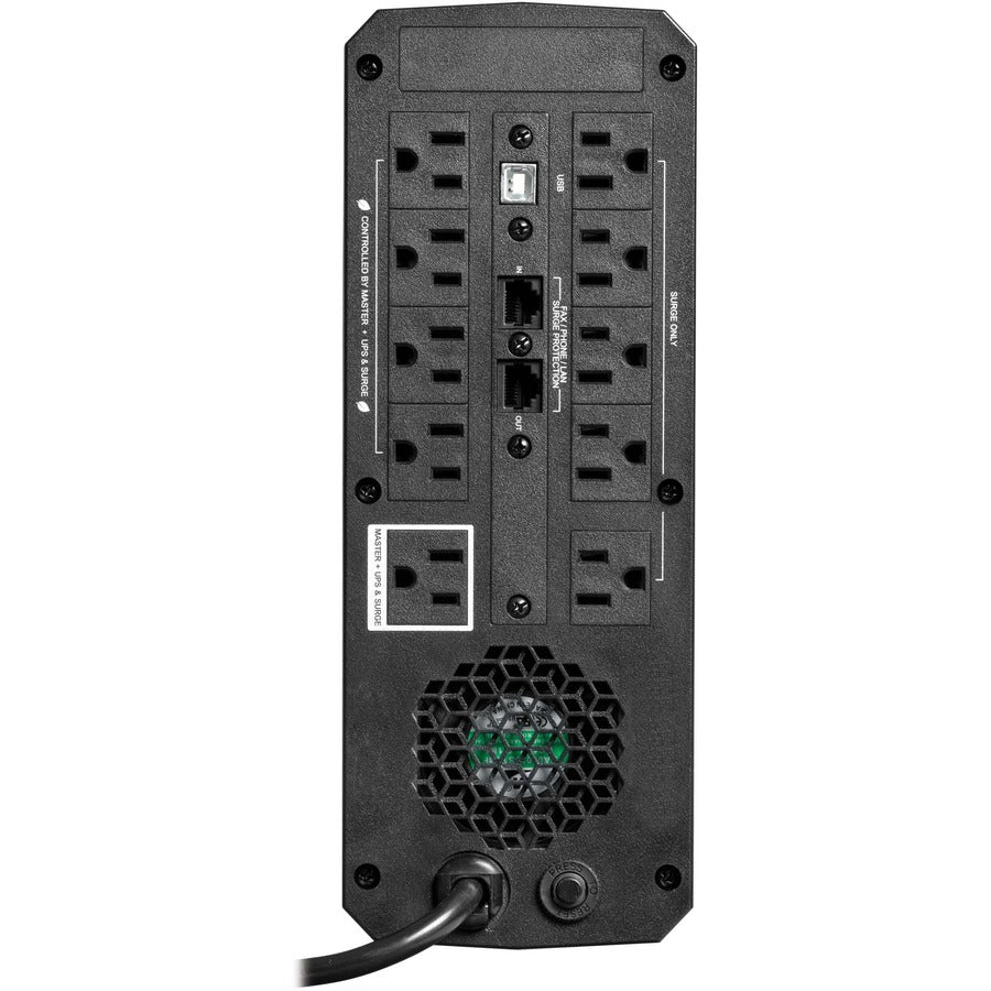 Eaton Tripp Lite Series 1500VA 900W 120V Pure Sine Wave Gaming UPS Battery Backup - LCD, AVR, RGB LEDs, USB Charging, Power Saving — SMART1500PSGLCD