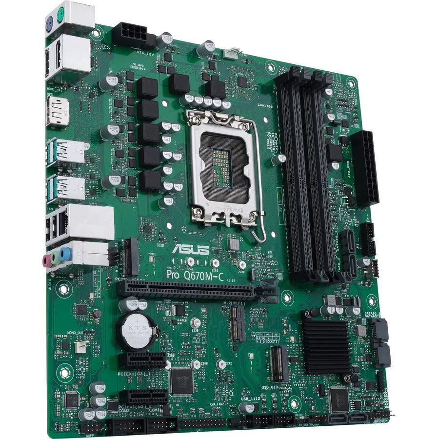 Asus PRO Q670M-C-CSM Desktop Motherboard - Intel Q670 Chipset - Socket LGA-1700 - Intel Optane Memory Ready - Micro ATX — PROQ670M-C-CSM