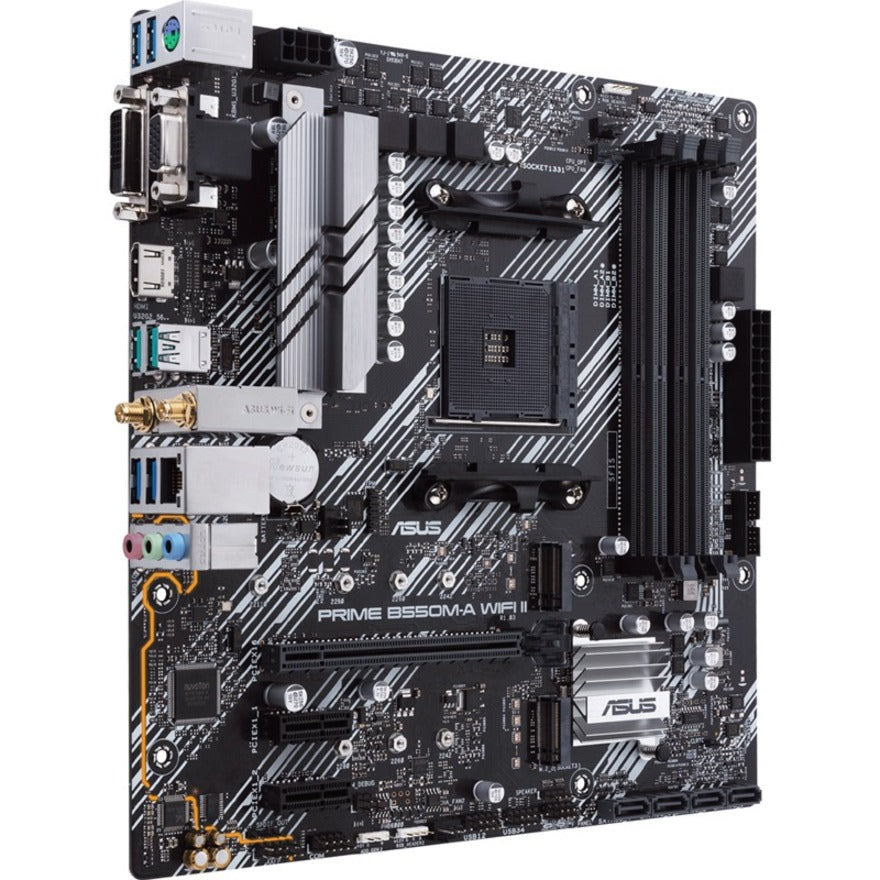 Asus Prime B550M-A WIFI II Desktop Motherboard - AMD B550 Chipset - Socket AM4 - Micro ATX — PRIMEB550M-AWIFIII