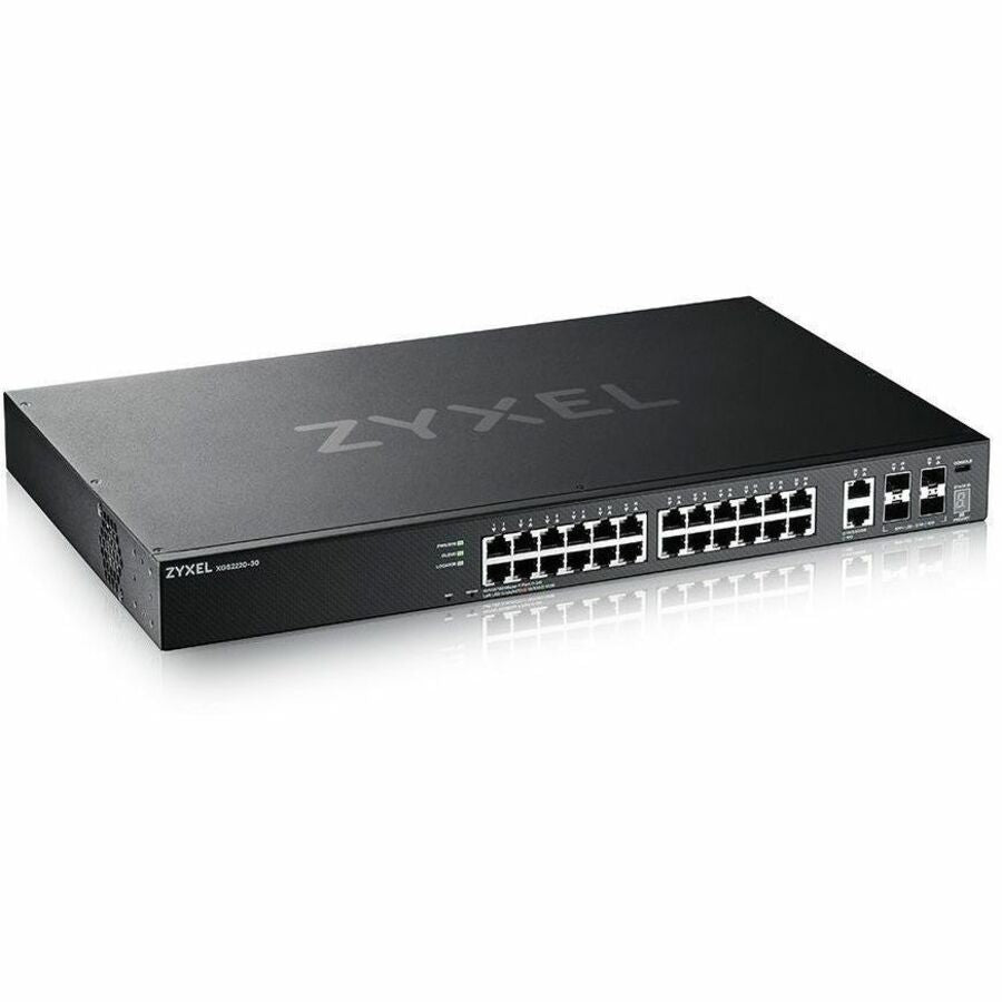 ZYXEL XGS2220-30 24-Port Gigabit L3 Managed and Nebula Pro Cloud Managed Switch with 4 SFP+ 10G Uplinks and 2 10G Ethernet Ports — XGS2220-30