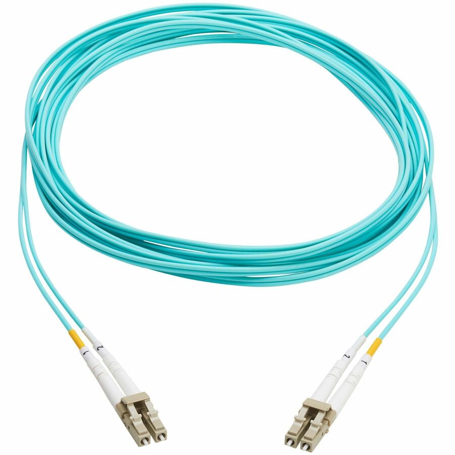 Eaton Tripp Lite Series 10Gb Duplex Multimode 50/125 OM3 OFNP Fiber Patch Cable (LC/LC) - Aqua, 5 m (16.4 ft.), TAA — N820-05M-TAA