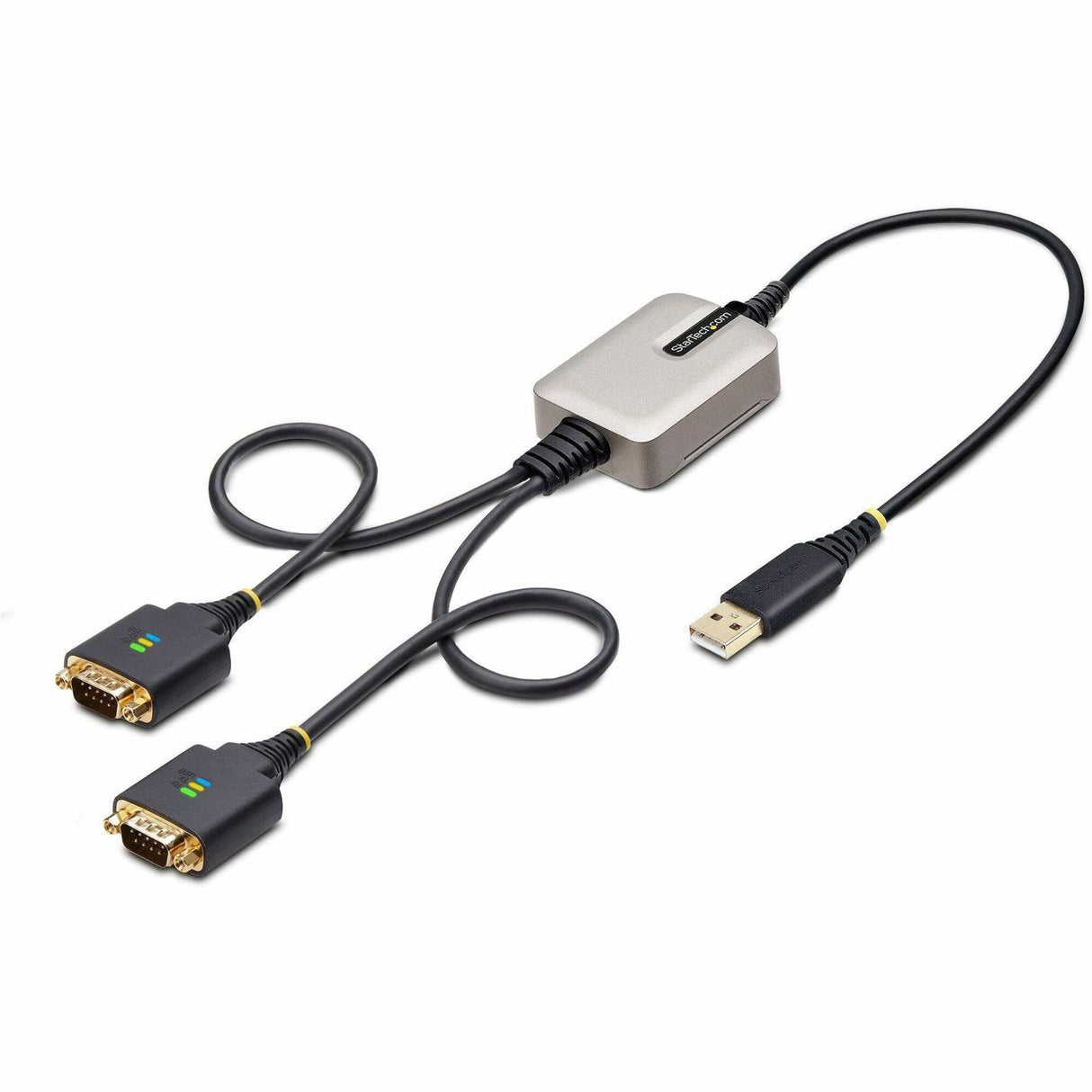 StarTech.com 2ft/60cm 2-Port USB to Serial Adapter Cable, COM Retention, FTDI, DB9 RS232, Changeable DB9 Screws/Nuts, Windows/macOS/Linux — 2P1FFC-USB-SERIAL