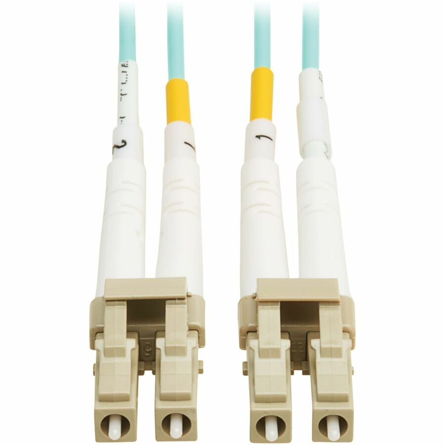 Eaton Tripp Lite Series 10Gb/40Gb/100Gb Duplex Multimode 50/125 OM4 LSZH Fiber Patch Cable (LC/LC), Aqua, 5M (16.4 ft.), TAA — N820-05M-OM4TAA