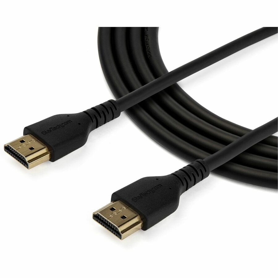 StarTech.com 4.9ft (1.5m) Premium Certified HDMI 2.0 Cable with Ethernet, High Speed UHD 4K 60Hz Monitor Cord, HDR10, Durable/Rugged, M/M — RHDMM150CMP