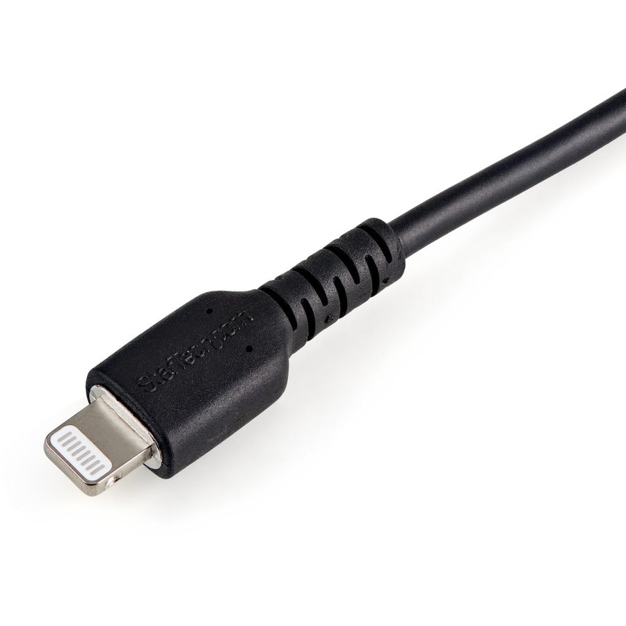 StarTech.com 12inch/30cm Durable Black USB-A to Lightning Cable, Rugged Heavy Duty Charging/Sync Cable for Apple iPhone/iPad MFi Certified — RUSBLTMM30CMB