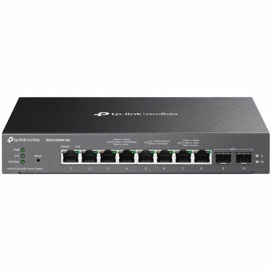 TP-Link Omada 8-Port 2.5GBASE-T and 2-Port 10GE SFP+ Smart Switch with 8-Port PoE+ — SG2210XMP-M2