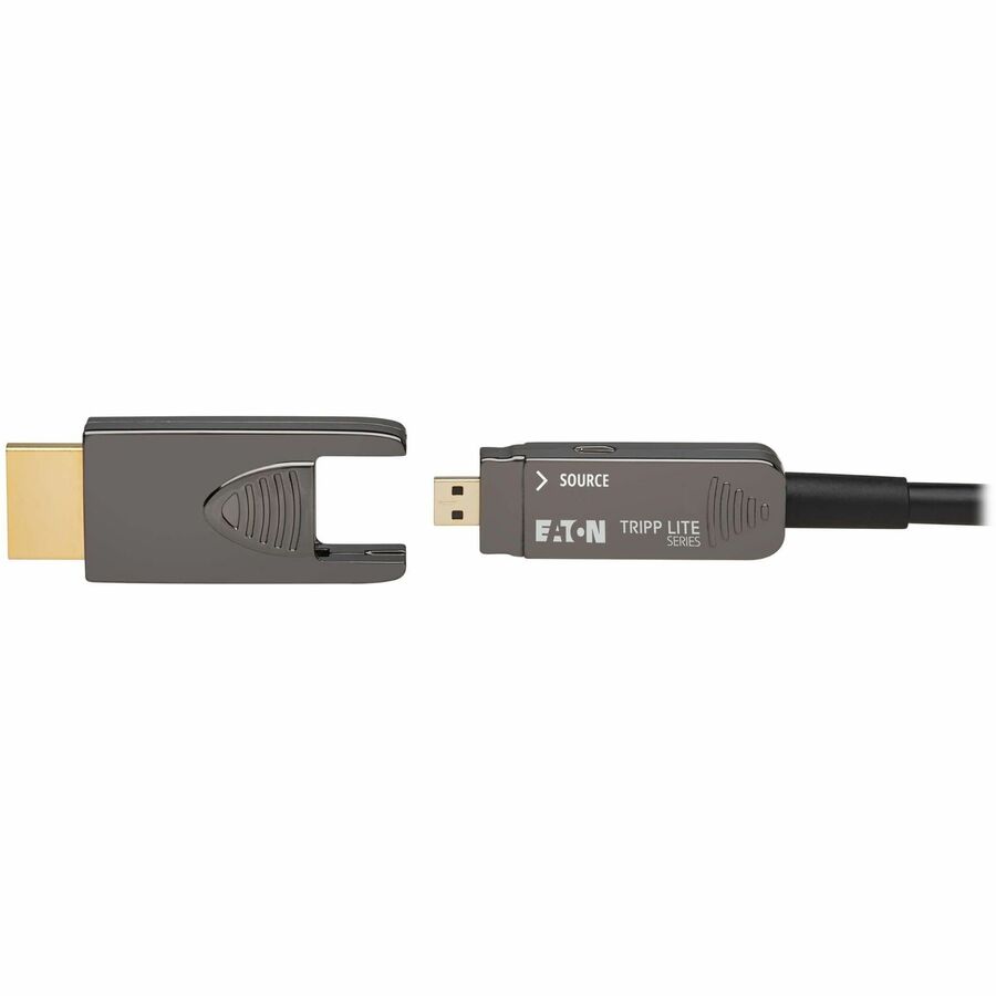 Eaton Tripp Lite series 8K HDMI Fiber Active Optical Cable (AOC) - 8K UHD @ 60 Hz, HDR, Detachable Connector, M/M, Black, 40 m (131 ft.) — P568FM-40M-8K6
